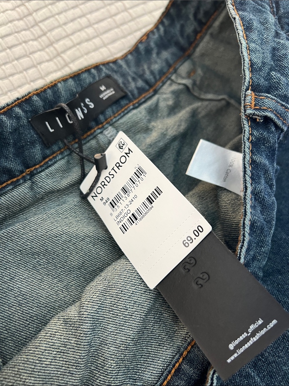 Lioness Rider Mini Skort In Indigo Pleated Denim Medium - Picture 7 of 8